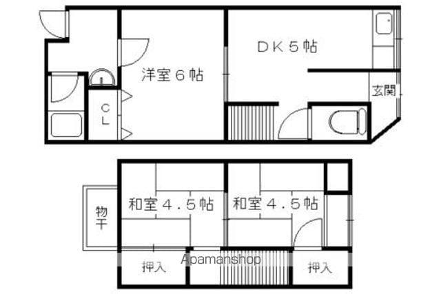 京都市烏丸線 北山駅(京都) 徒歩15分 2階建 築61年(3DK)の間取り写真