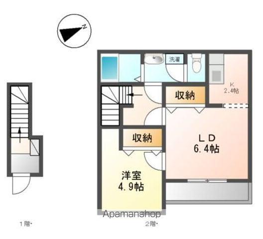 グレイシャスN(1LDK/2階)の間取り写真