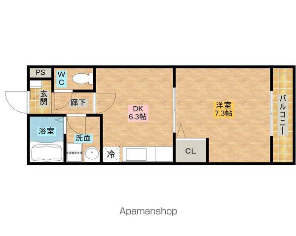 ロージエットコート(1DK/2階)の間取り写真