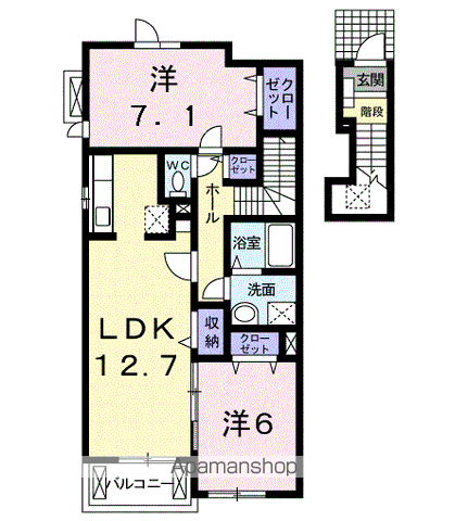 ティンカーベル(2LDK/2階)の間取り写真
