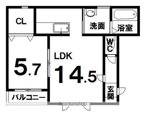 ハルコマリーフA(1LDK/1階)の間取り写真