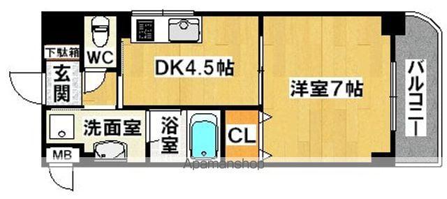 IBCサークルスカイ(1DK/2階)の間取り写真