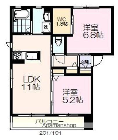 シャーメゾン・サニー(2LDK/1階)の間取り写真