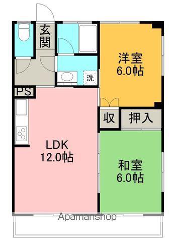 十字路ハイツ(2LDK/2階)の間取り写真