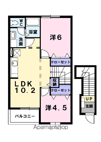 アンフィニⅠ(2LDK/2階)の間取り写真