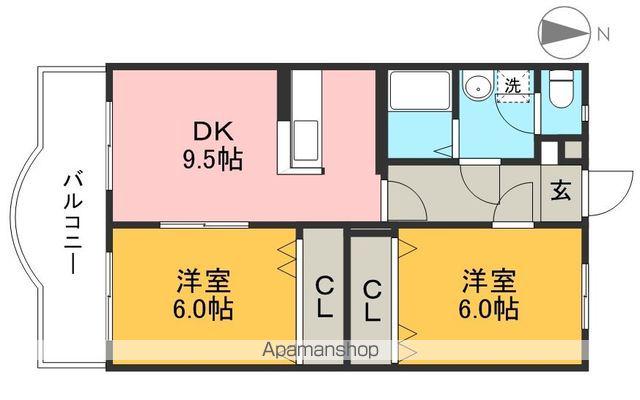 エスペランサⅠ(2DK/1階)の間取り写真