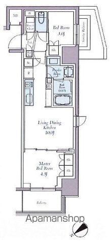 クレストコート東中野(2LDK/4階)の間取り写真