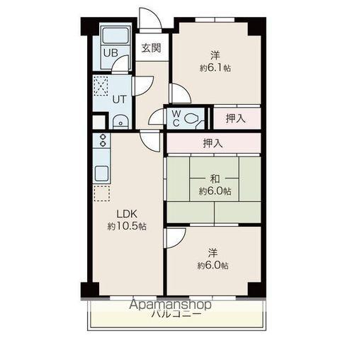 プルミエール(3LDK/5階)の間取り写真