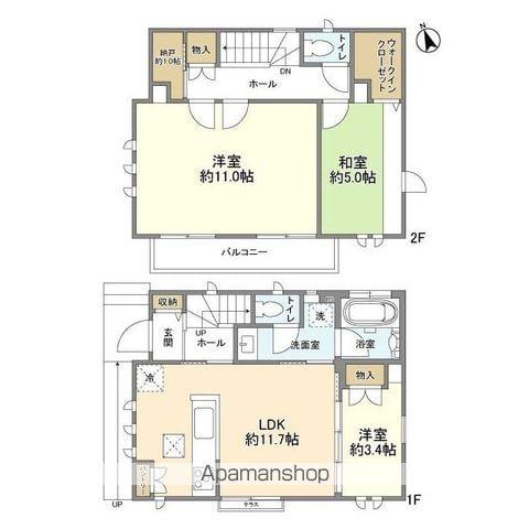 西武池袋・豊島線 大泉学園駅 バス乗車時間：19分 大泉町四丁目バス停で下車 徒歩9分 2階建 築5年(3SLDK)の間取り写真