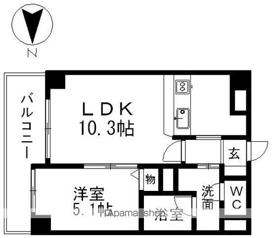 FS.幅下(1LDK/3階)の間取り写真