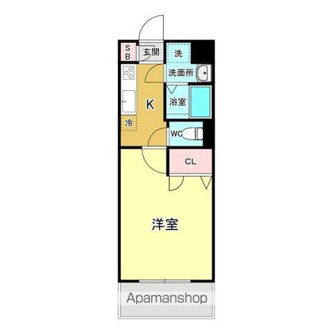 ビュー久米川パル(1K/3階)の間取り写真