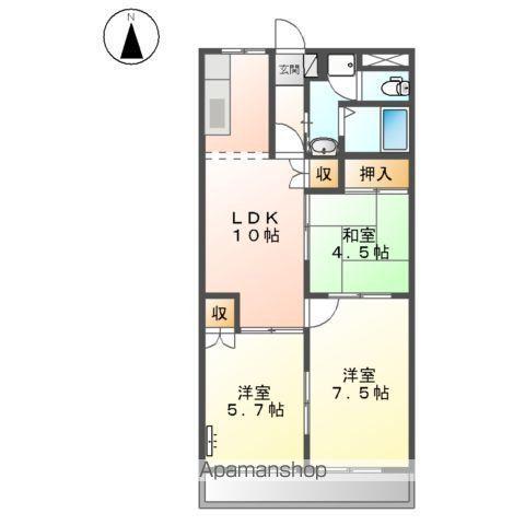 レジデンスY(3LDK/2階)の間取り写真