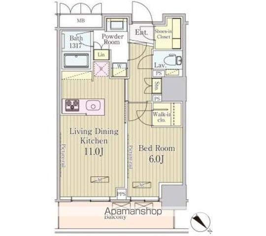 パークアクシス御茶ノ水(1LDK/12階)の間取り写真
