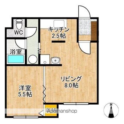 クラッシー西8条倶楽部(1LDK/1階)の間取り写真