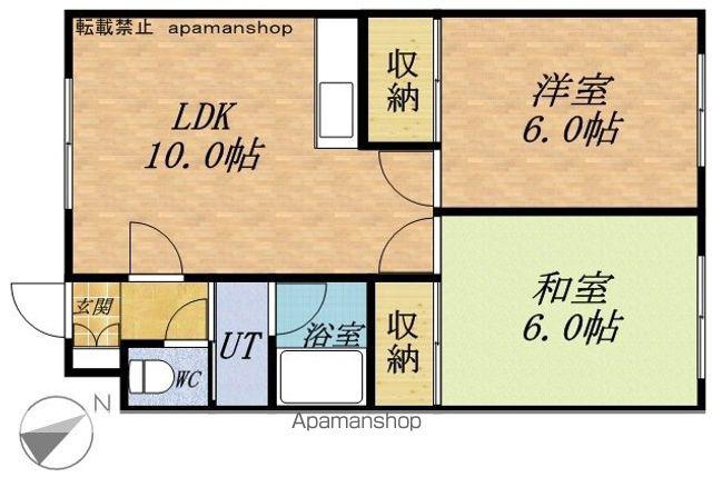 ビクトリーハイツはせ川1(2LDK/1階)の間取り写真