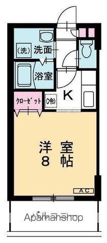 メイプルコート館坂(1K/1階)の間取り写真