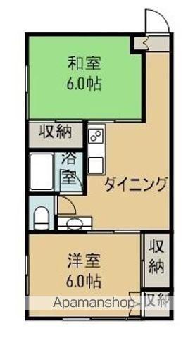 松原ハイツ(2K/1階)の間取り写真