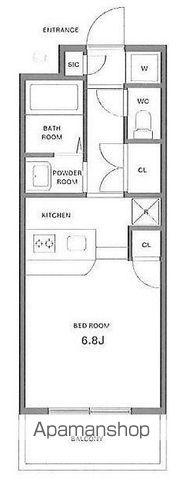 ガーデン豊玉(ワンルーム/2階)の間取り写真