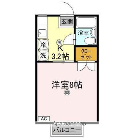 ビューフォート屋島(1K/1階)の間取り写真