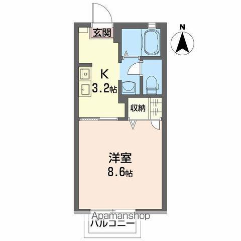 ディアス久保田(1K/2階)の間取り写真