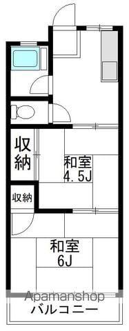 セキネハイツ(2K/1階)の間取り写真