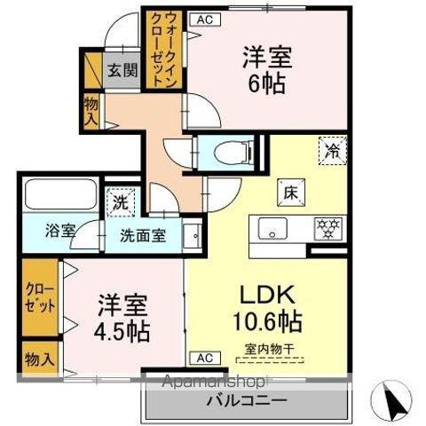 カミーノ コモド CAMINO COMODO(2LDK/1階)の間取り写真