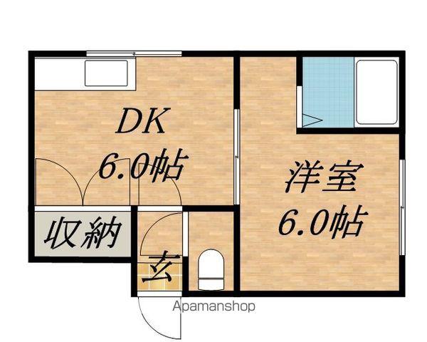ラポール栄町(1DK/3階)の間取り写真