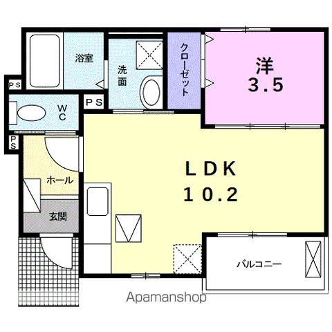 サン フィオーレ(1LDK/1階)の間取り写真