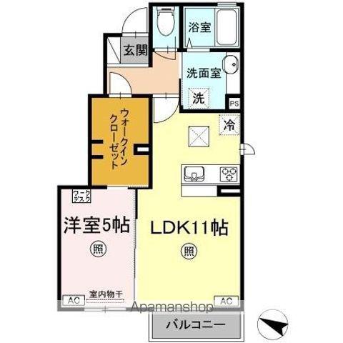 恵比寿Ⅲ(1LDK/1階)の間取り写真