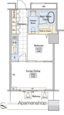 レジディアタワー上池袋(1LDK/7階)の間取り写真