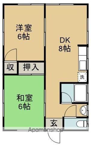 橋口アパート(2DK/1階)の間取り写真
