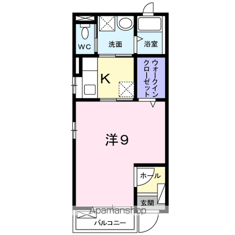 VIA桜Ⅱ番館(1K/2階)の間取り写真