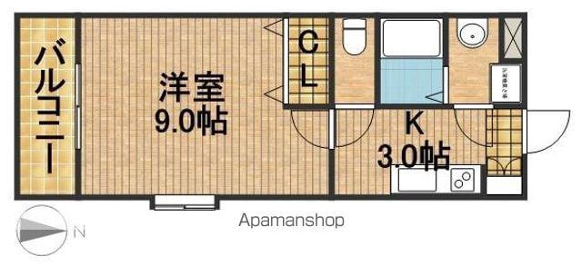 グリーンヒルズ(1K/4階)の間取り写真