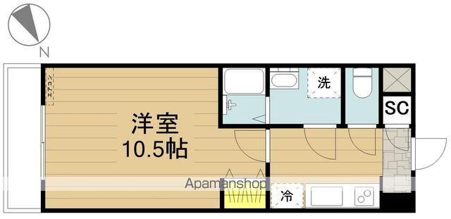サンエクセラⅢ(1K/1階)の間取り写真