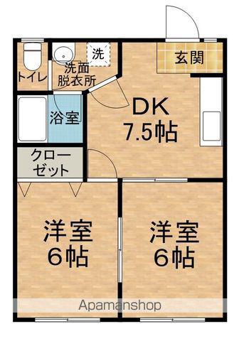 ドリーム安曇野(2DK/2階)の間取り写真
