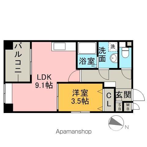 フェイスカミーユ(1LDK/4階)の間取り写真