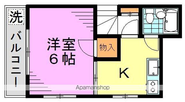 ヴァレーハイム大和町(1K/2階)の間取り写真