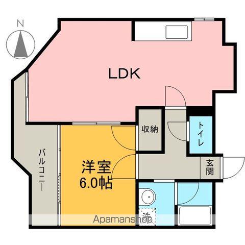 アドホック6(1LDK/3階)の間取り写真