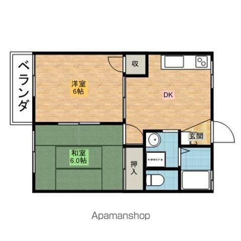 アーバンフラット(2DK/1階)の間取り写真