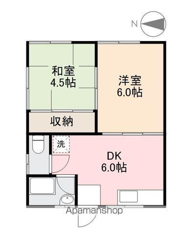 山地アパート(2DK/2階)の間取り写真