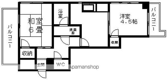 王子ハイツ(2DK/11階)の間取り写真