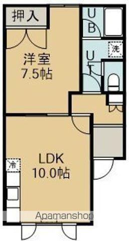 ルミエール柏木(1LDK/2階)の間取り写真