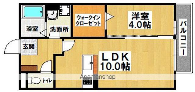 ハーヴェスト(1LDK/1階)の間取り写真