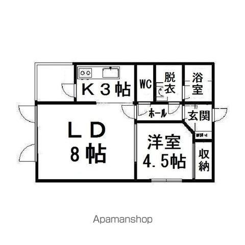 ハイツあしたば(1LDK/3階)の間取り写真