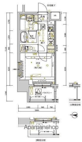 メインステージ両国Ⅱ(1K/8階)の間取り写真