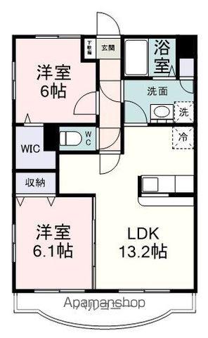 エスペランス大岩本町(2LDK/2階)の間取り写真