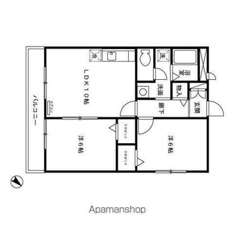 カナディアンコート南吉成A(2LDK/1階)の間取り写真