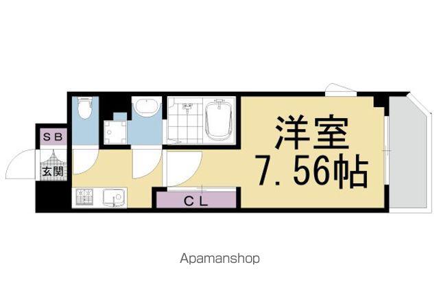 THE GARNET SUITE RESIDENCE 西七条(1K/4階)の間取り写真