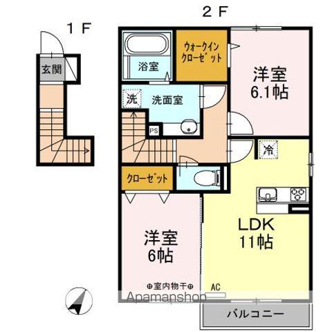 レ・セーナA(2LDK/2階)の間取り写真