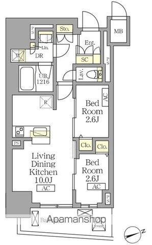 テラス北千住(2LDK/6階)の間取り写真